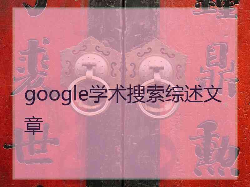 google学术搜索综述文章