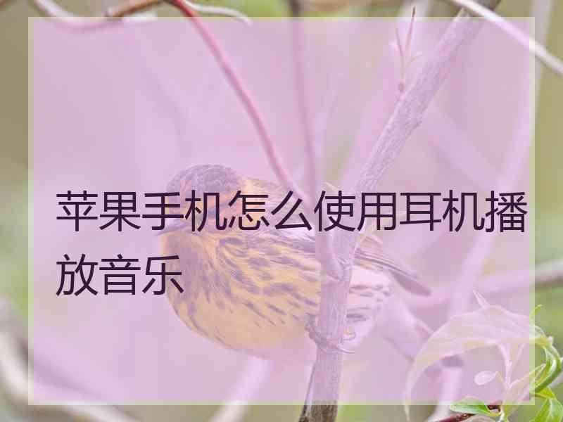 苹果手机怎么使用耳机播放音乐