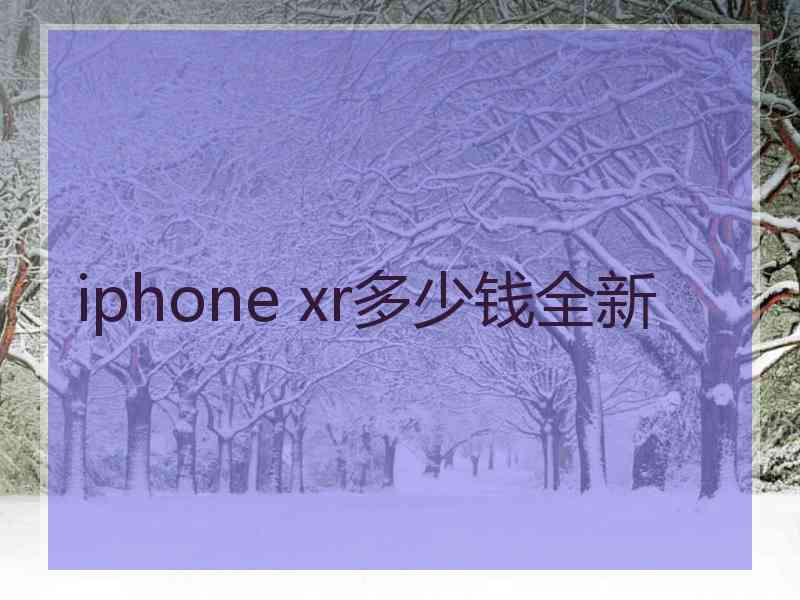 iphone xr多少钱全新