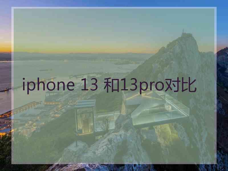 iphone 13 和13pro对比