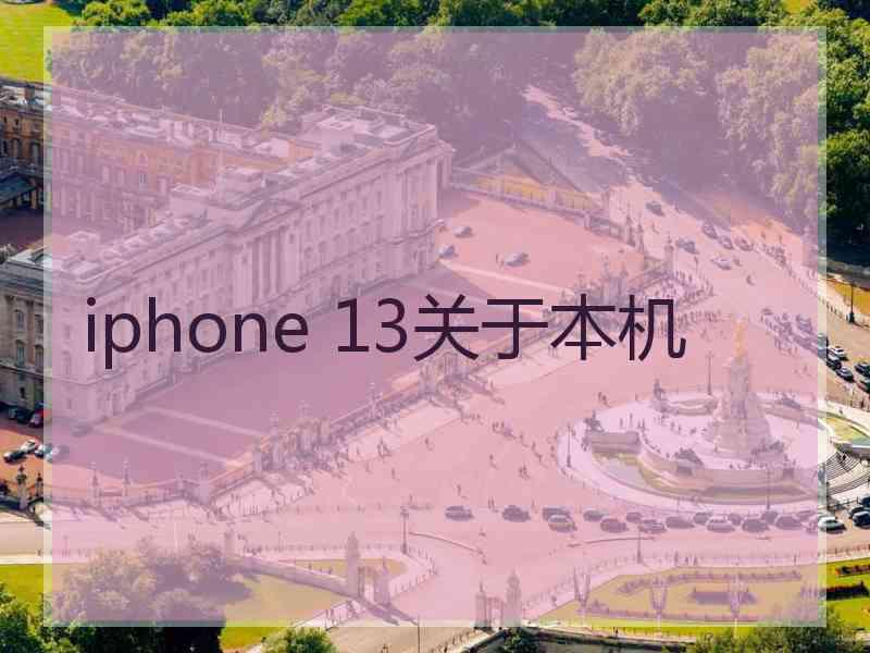 iphone 13关于本机