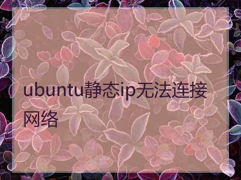 ubuntu静态ip无法连接网络