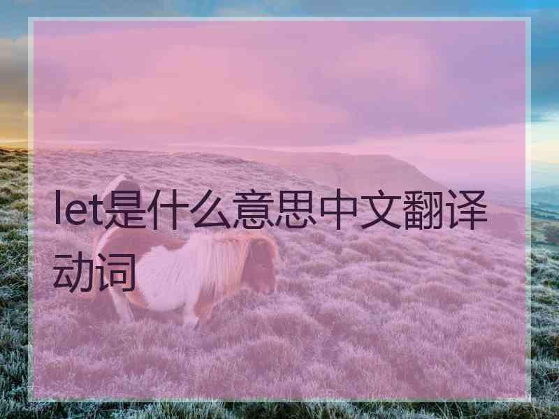 let是什么意思中文翻译动词