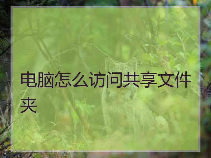 电脑怎么访问共享文件夹