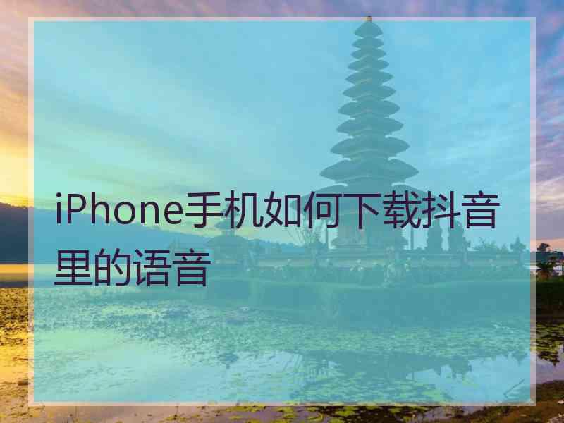 iPhone手机如何下载抖音里的语音