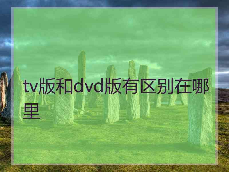 tv版和dvd版有区别在哪里