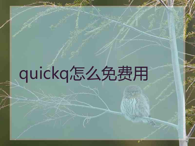 quickq怎么免费用