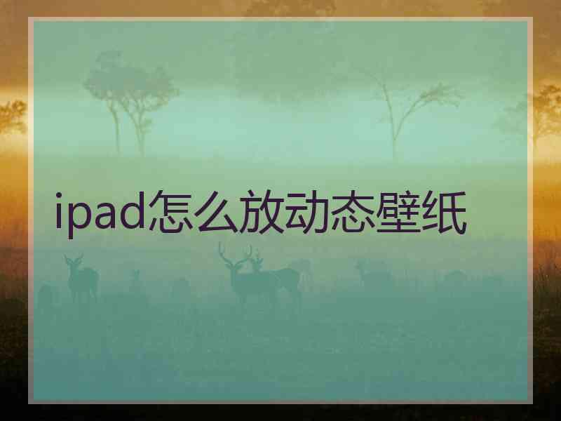 ipad怎么放动态壁纸