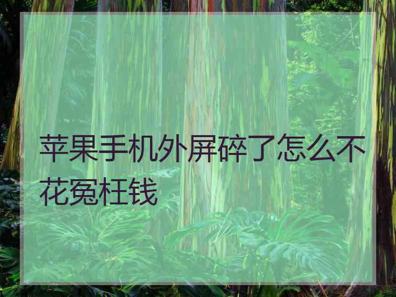 苹果手机外屏碎了怎么不花冤枉钱