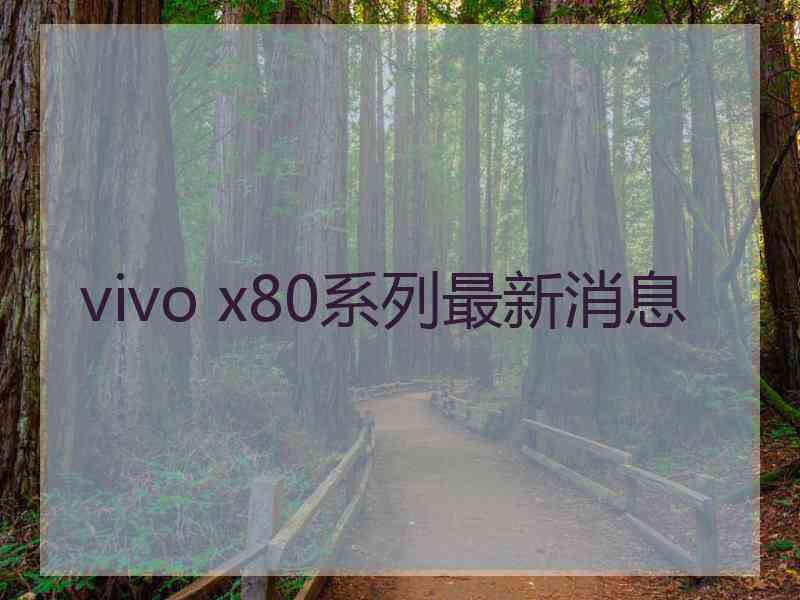 vivo x80系列最新消息