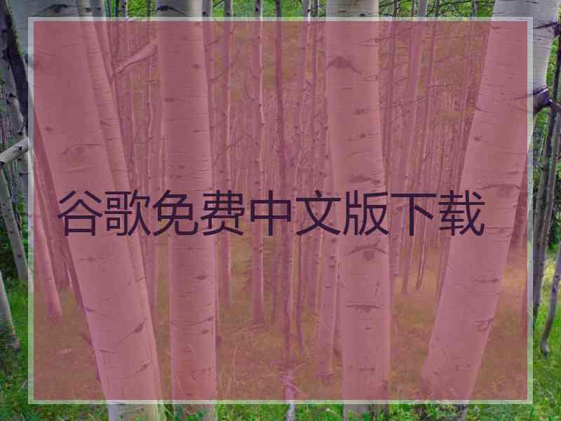 谷歌免费中文版下载