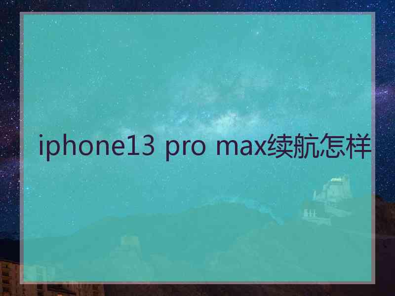 iphone13 pro max续航怎样