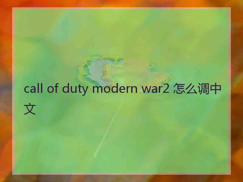 call of duty modern war2 怎么调中文