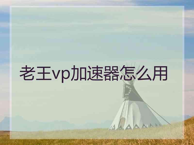 老王vp加速器怎么用