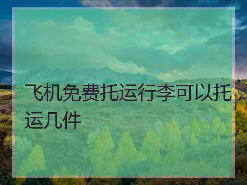 飞机免费托运行李可以托运几件