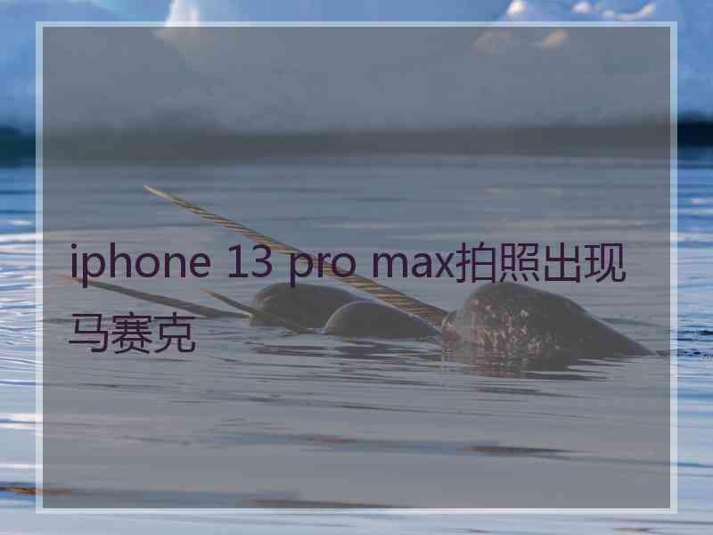 iphone 13 pro max拍照出现马赛克