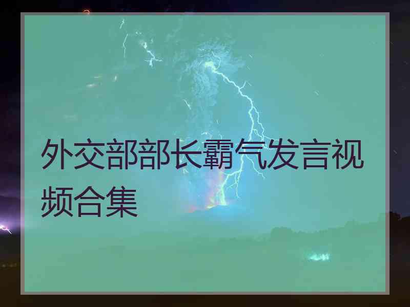 外交部部长霸气发言视频合集