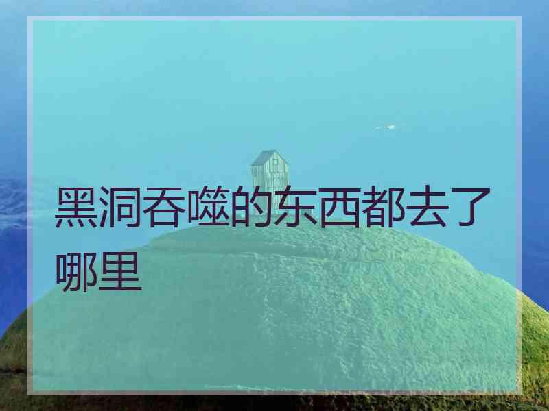 黑洞吞噬的东西都去了哪里