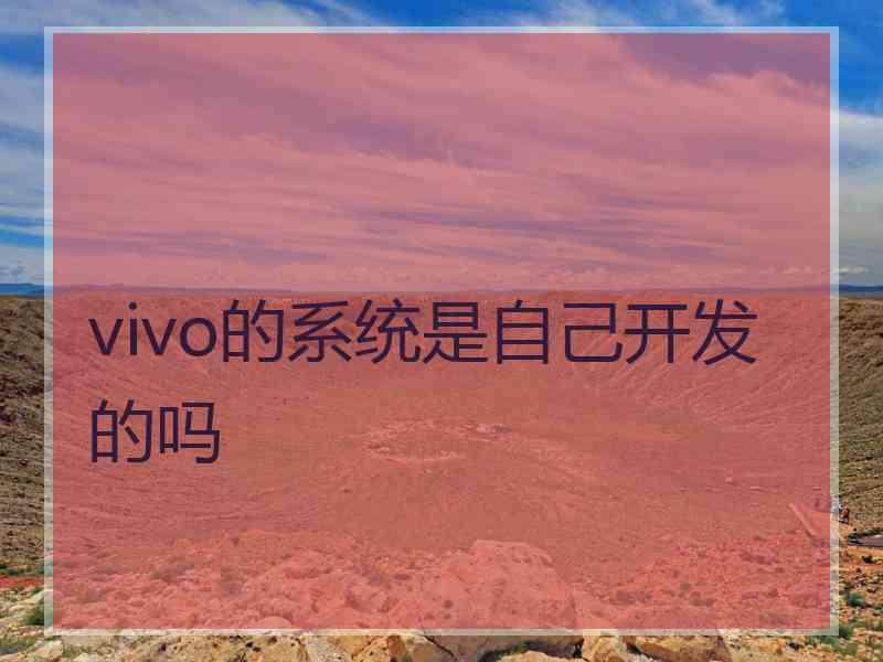 vivo的系统是自己开发的吗