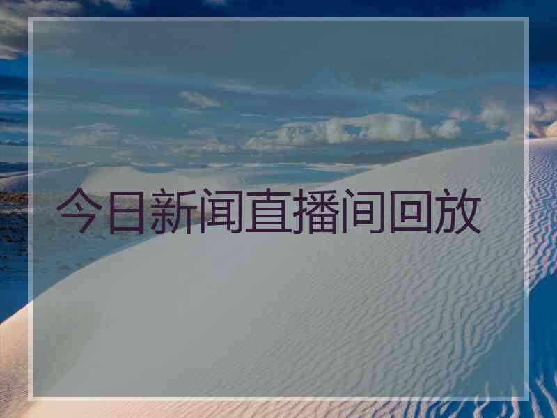 今日新闻直播间回放