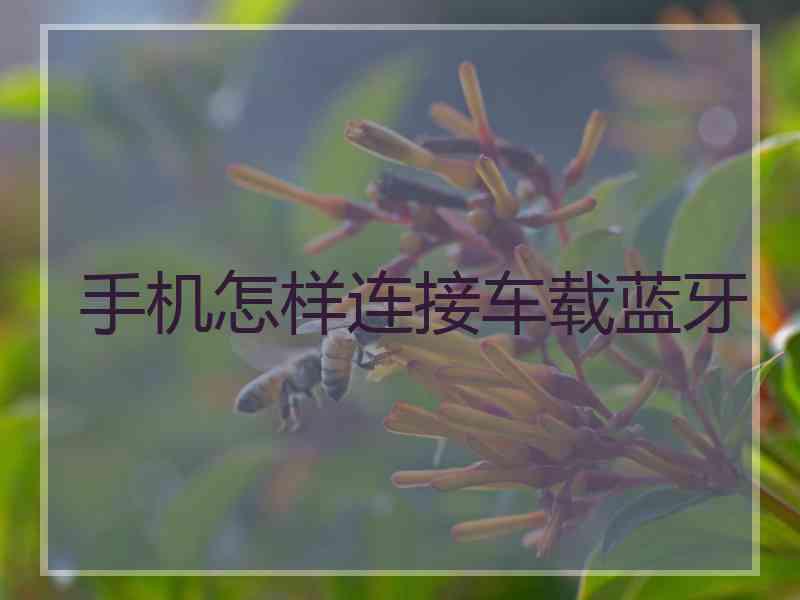 手机怎样连接车载蓝牙