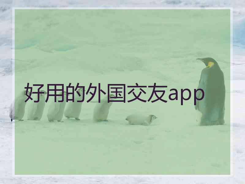 好用的外国交友app