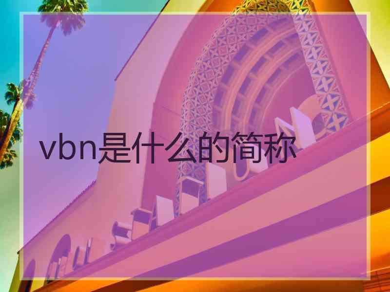 vbn是什么的简称