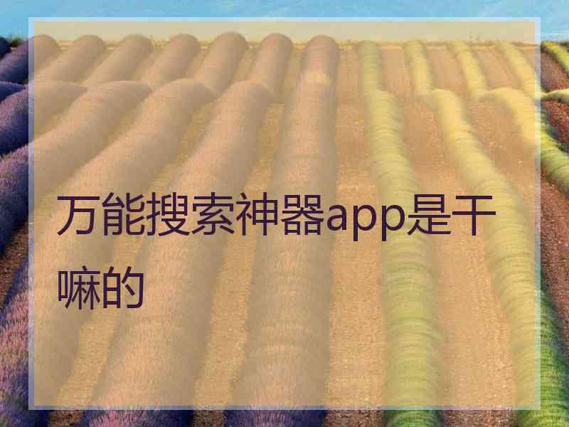 万能搜索神器app是干嘛的