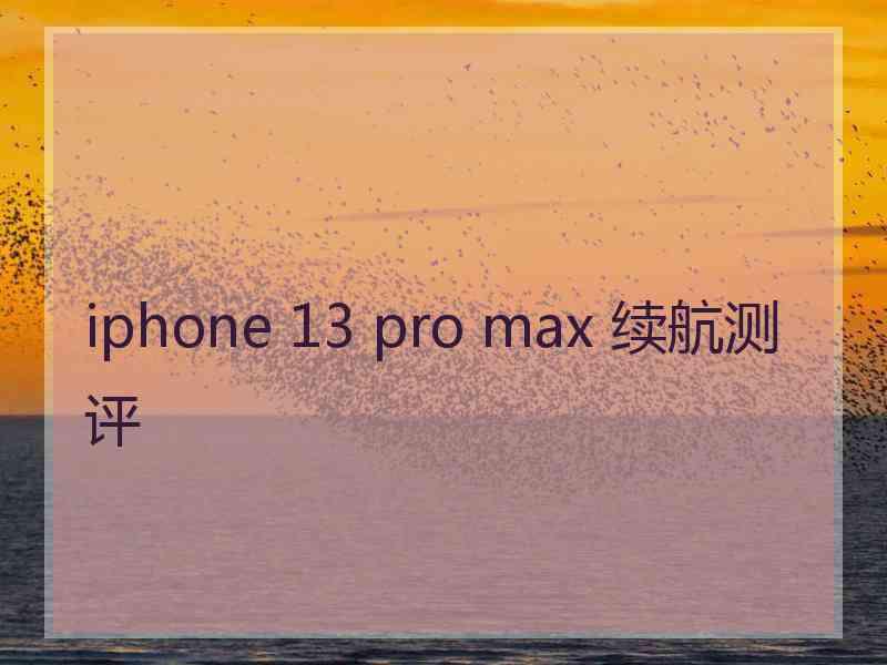 iphone 13 pro max 续航测评