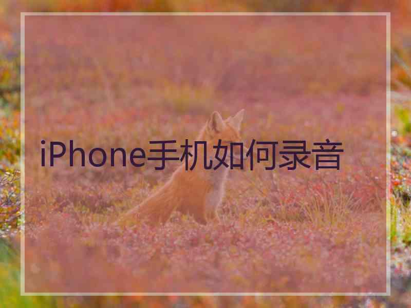 iPhone手机如何录音