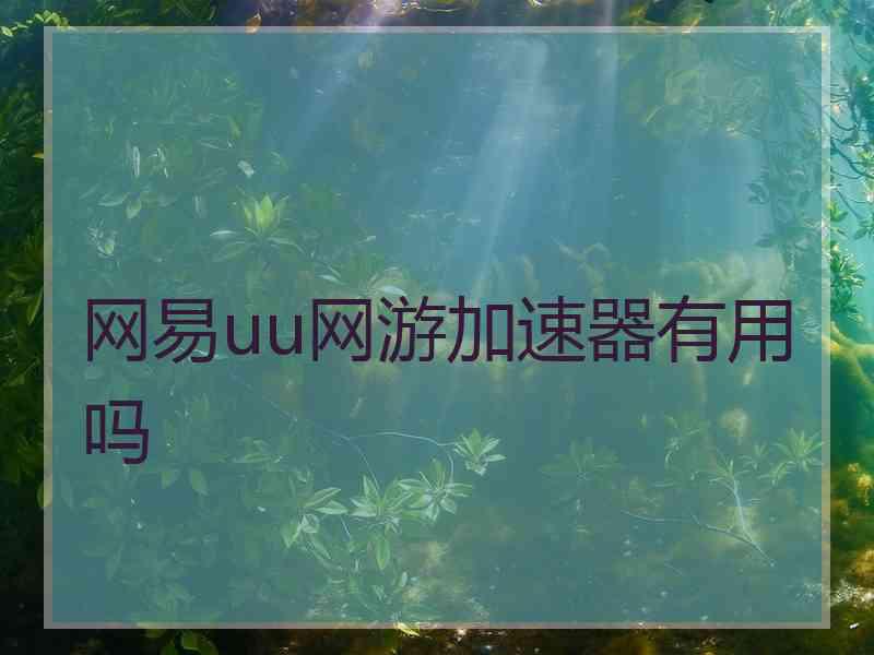 网易uu网游加速器有用吗