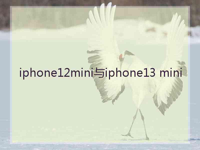 iphone12mini与iphone13 mini