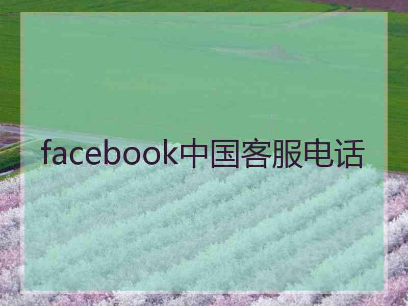 facebook中国客服电话