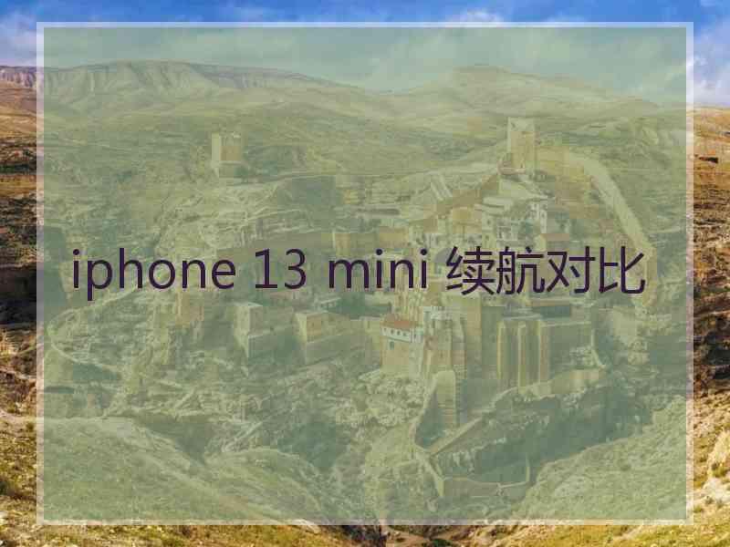 iphone 13 mini 续航对比