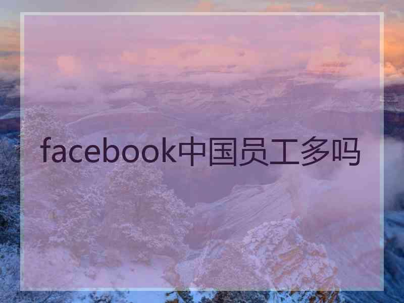 facebook中国员工多吗