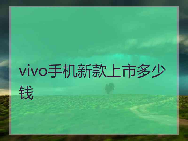 vivo手机新款上市多少钱