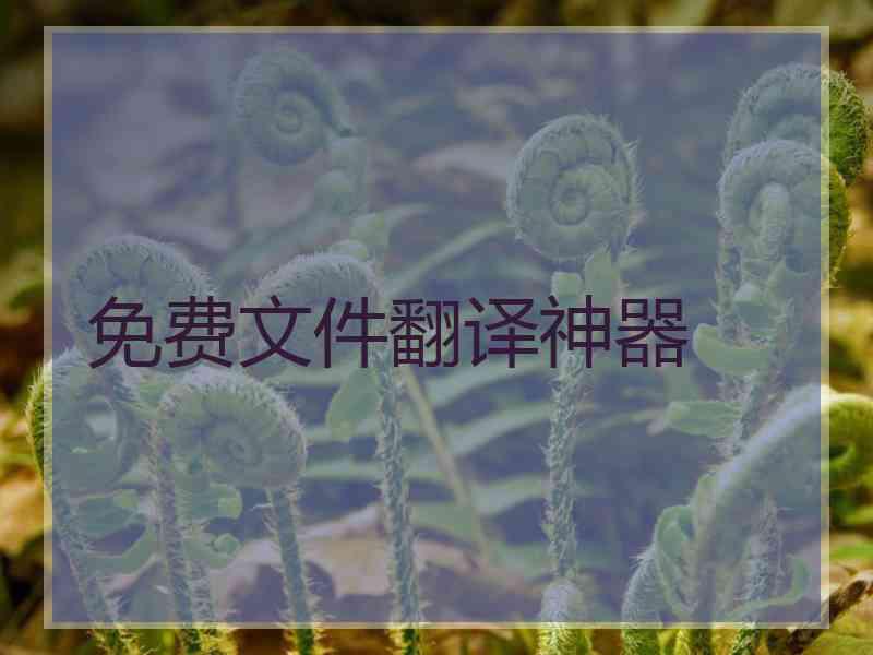 免费文件翻译神器