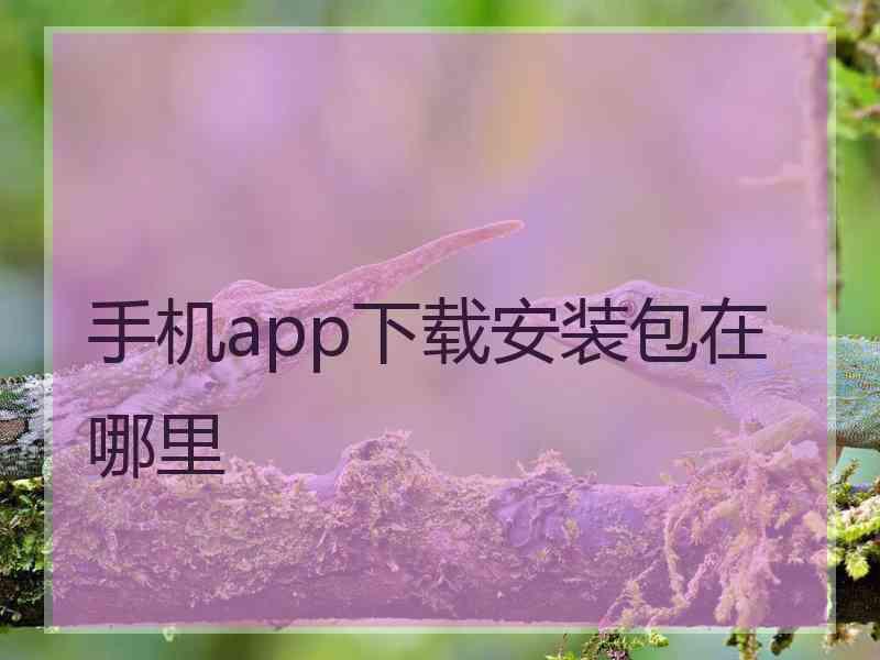 手机app下载安装包在哪里