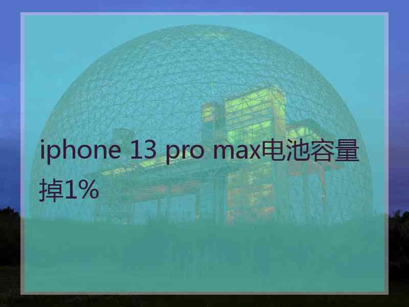 iphone 13 pro max电池容量掉1%