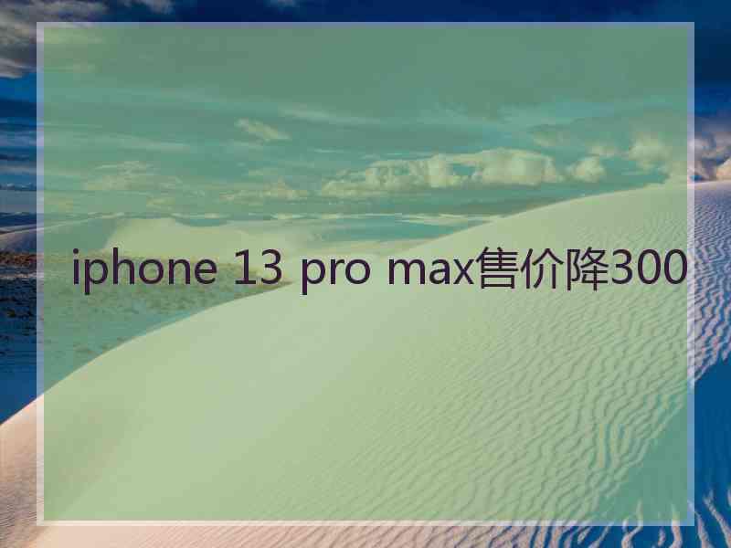 iphone 13 pro max售价降300