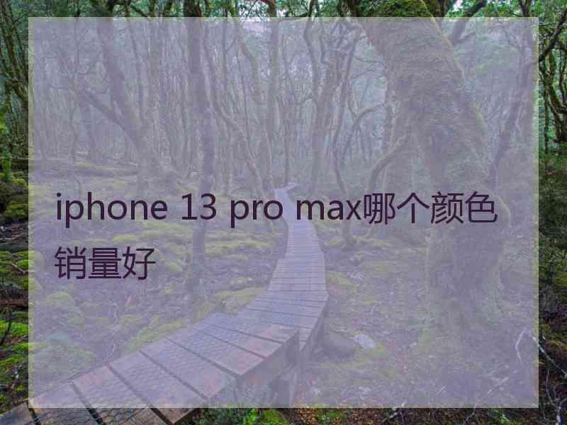 iphone 13 pro max哪个颜色销量好