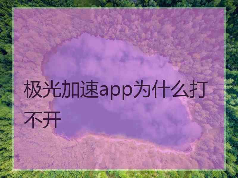 极光加速app为什么打不开