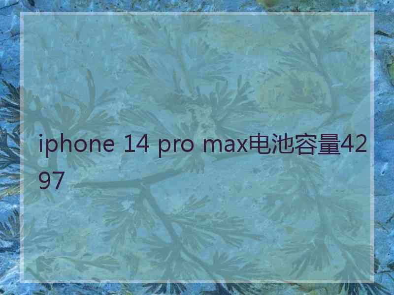 iphone 14 pro max电池容量4297