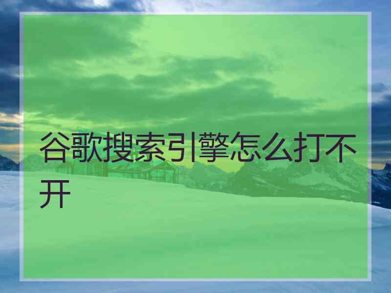 谷歌搜索引擎怎么打不开