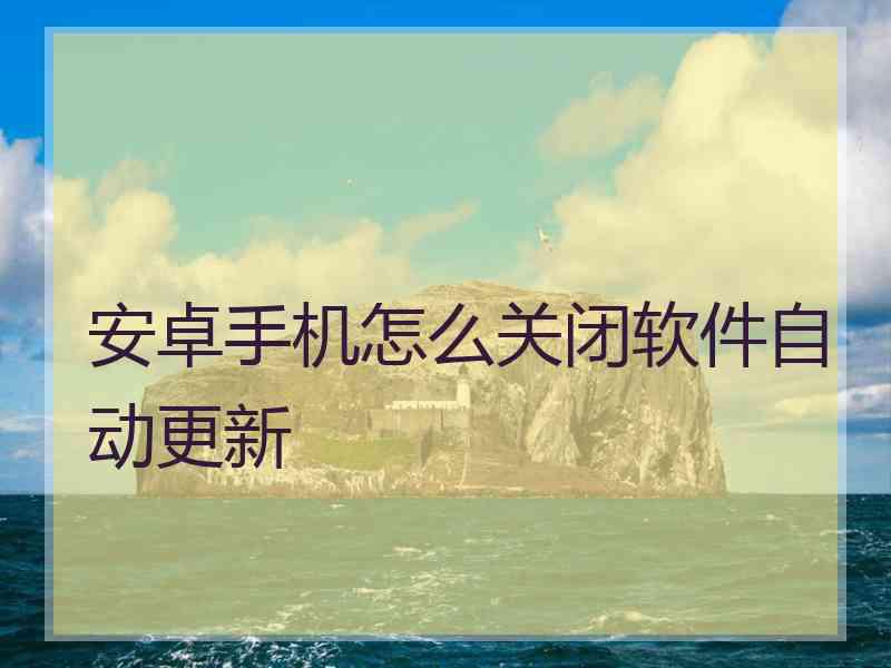 安卓手机怎么关闭软件自动更新