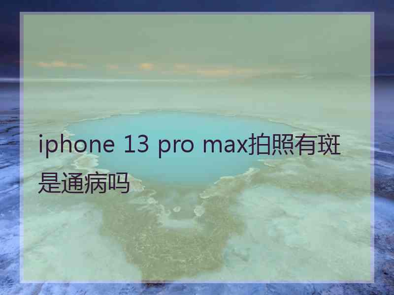 iphone 13 pro max拍照有斑是通病吗