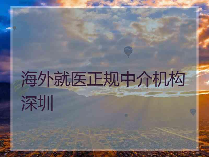 海外就医正规中介机构 深圳