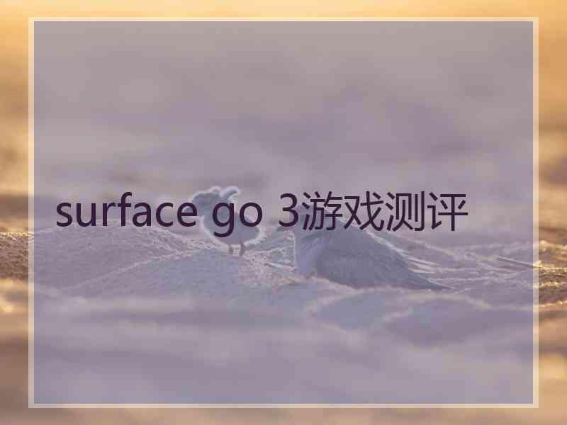 surface go 3游戏测评