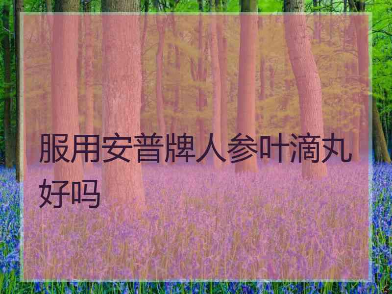 服用安普牌人参叶滴丸好吗