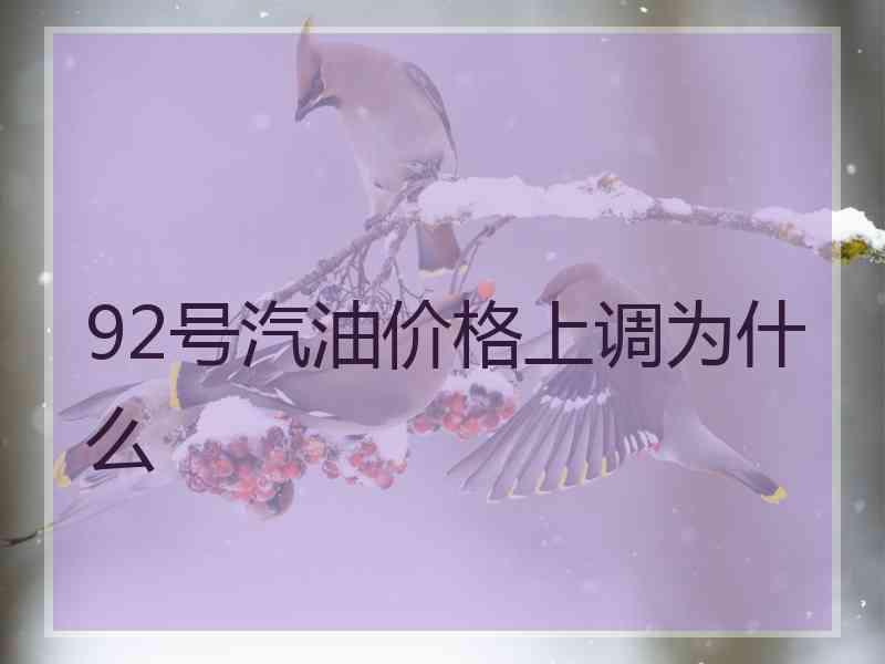 92号汽油价格上调为什么